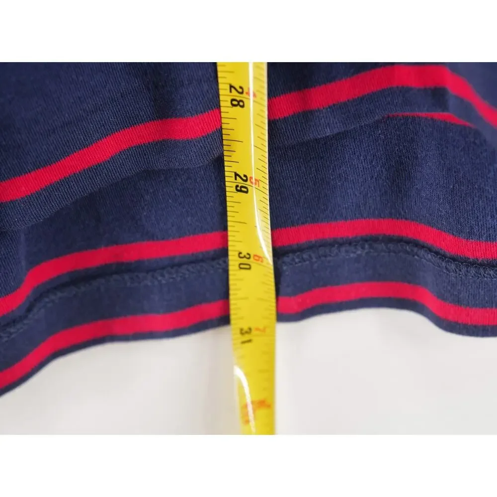 Polo Ralph Lauren Men's XL Navy Red Striped Long Sleeve Polo Shirt Classic